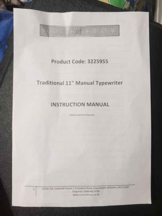 Ручна друкарська машинка Scotts of Stow Traditional 11"