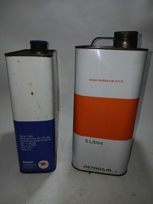 Latas Oleo antigas - Mobil Delvac + Galp Tempus - Excelente condições