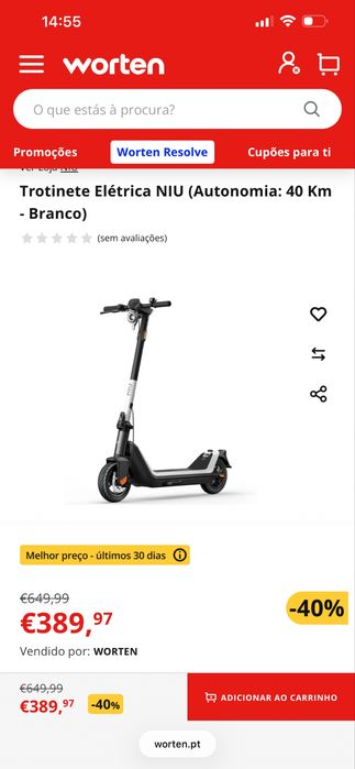 Trotinete NIU, defeito na bateria