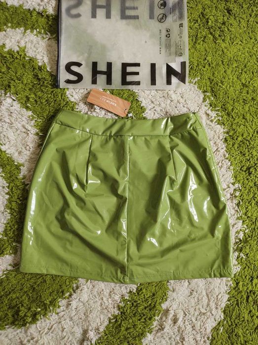 Лакова спідниця Вінілова Латекс Юбка Shein SEXY НОВА L Лак кожа шкіра