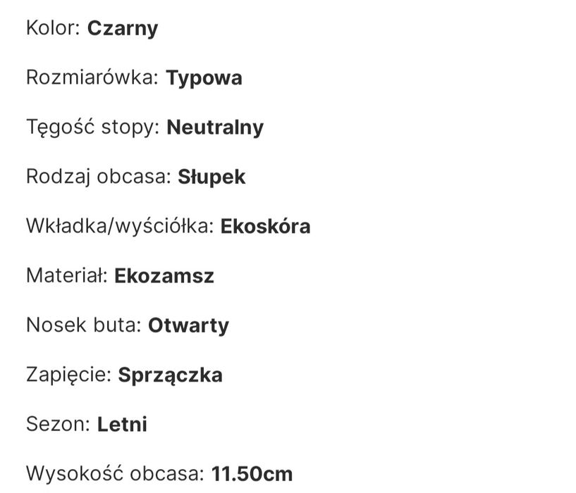 Czarne sandały na wysokim obcasie