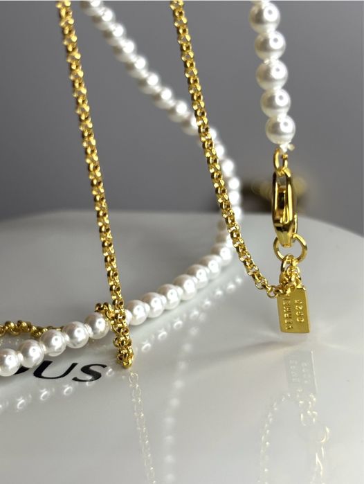 TOUS naszyjnik Bold Bear perły srebro 925