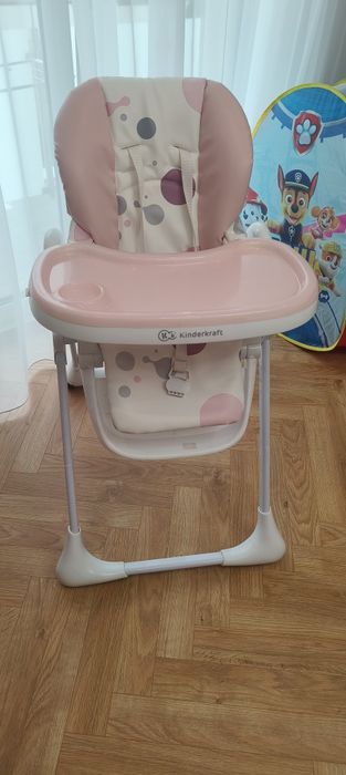 Krzesełko do karmienia Kinderkraft Yummy różowe