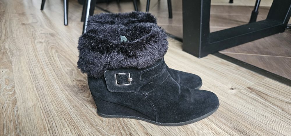 Geox damskie botki ocieplane na koturnie rozmiar 38 wkładka 24cm