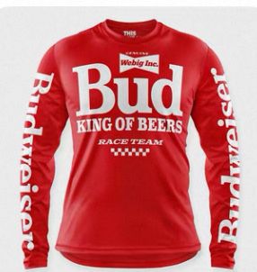 T-shirts espectaculares de manga comprida, Bud e etc