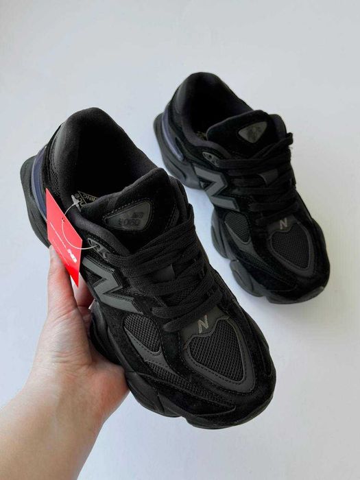 Кросівки New Balance 9060 Black жіночі чоловічі чорні замша сітка демісезон | Нью Беланс замшеві весна осінь унісекс 36 37 38 39 40 41 42 43 44 45