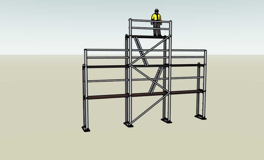 Rusztowanie na szczyt domu poznańskie nieużywane.
