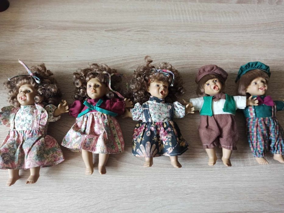 Kolekcjonerskie lalki vintage 5 sztuk z minkami