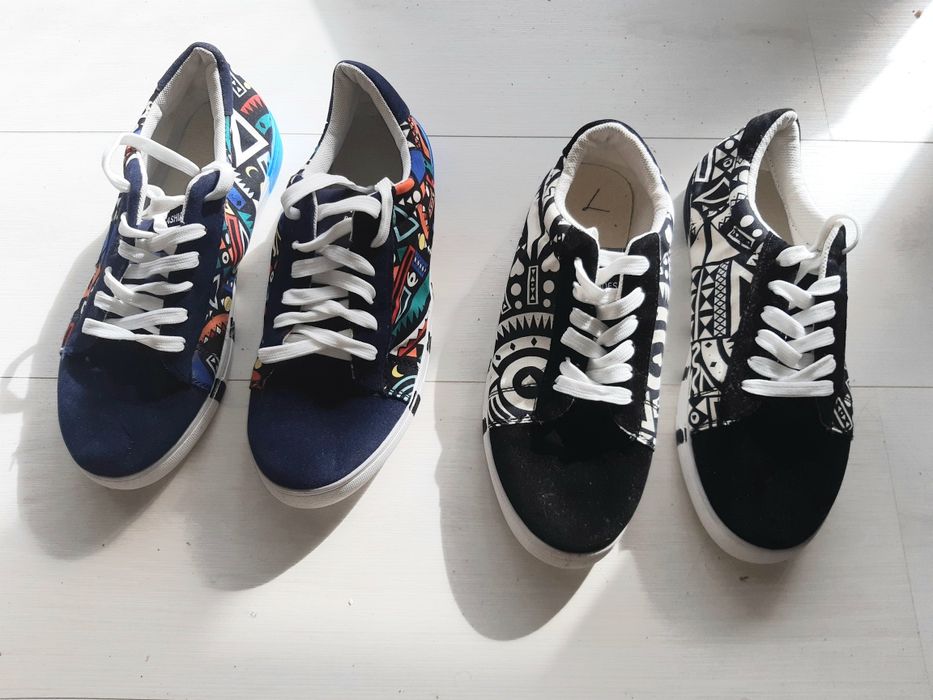 1 Tenis novo de lona tam 41, modelo preto e branco, outro vendido