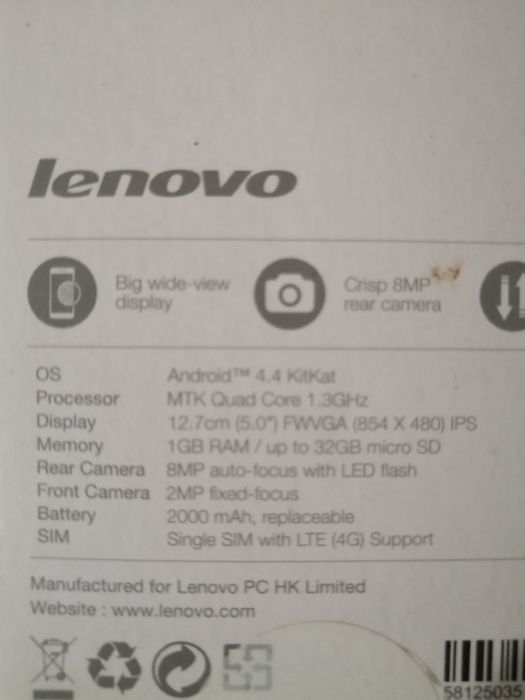 Продам телефон Lenovo A606