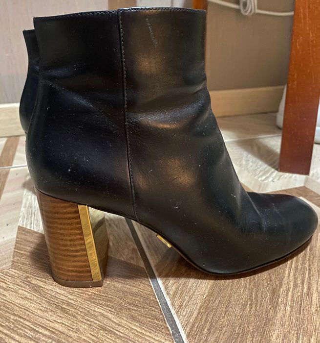 Michael Kors каблук кожа , 38 размер ботинки ботильоны полуботинки