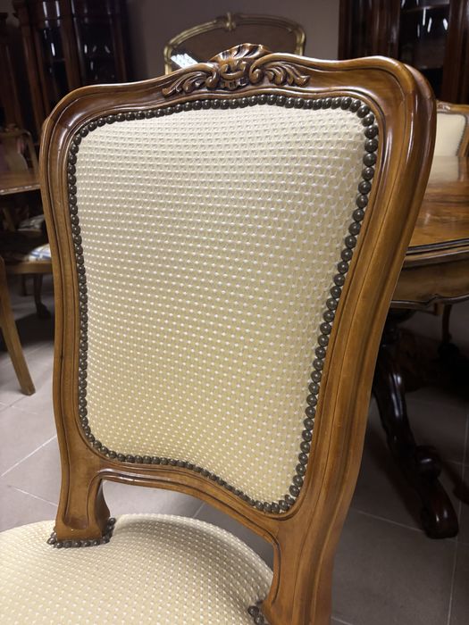 Włoski Stylowy Zestaw Stół 6 Krzeseł Meble stylowe ludwik rokoko