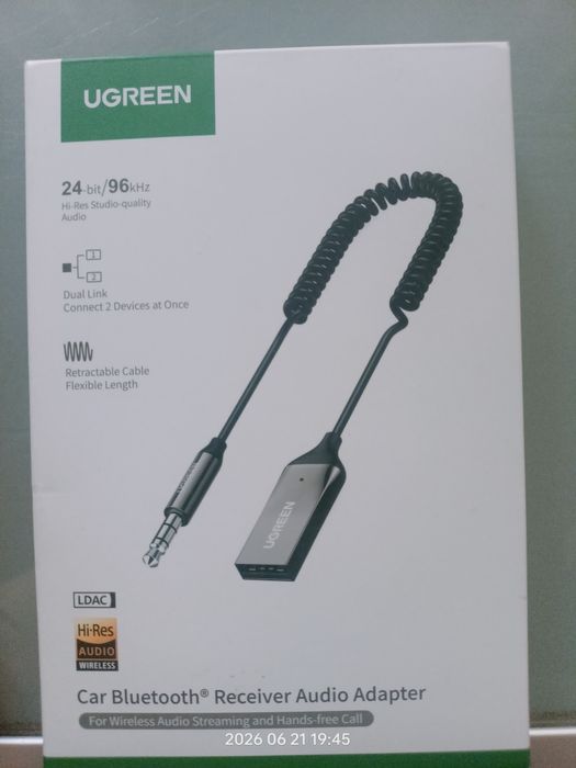Adapter Bluetooth UGREEN do auta | Hi-Res Audio | LDAC | Nowy!