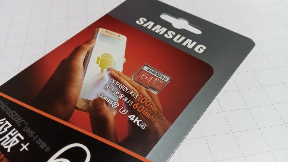 Cartão de memória 64 gb Samsung Evo Plus - class 10 - U3 - 4K ultra Hd