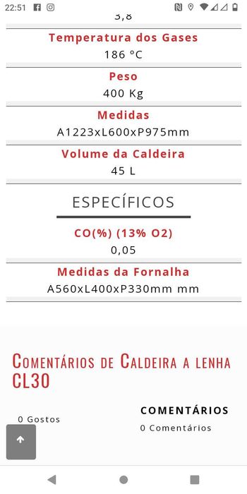 Caldeira de aquecimento central lenha