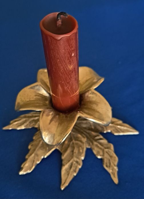 Castiçal / Porta-Vela Flor em Prata