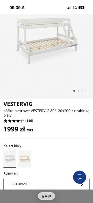 Lozko pietrowe jysk
