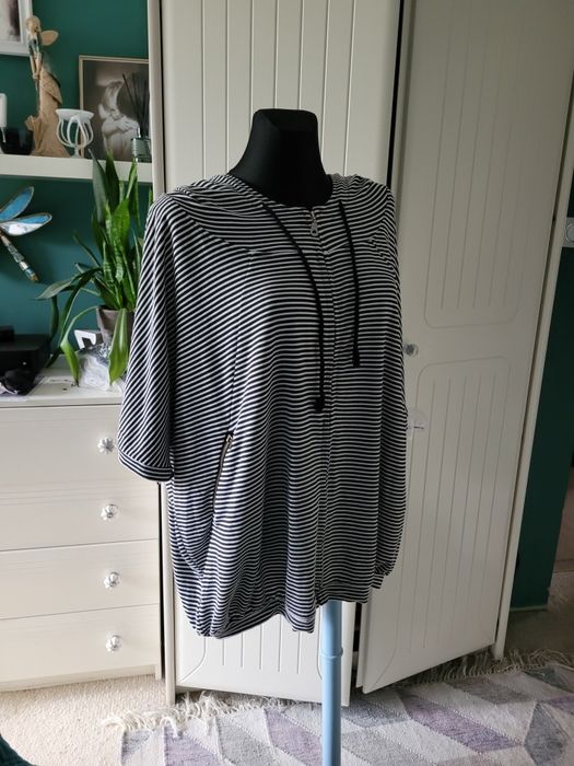 Bluza w pasy oversize M-XXL z kapturem