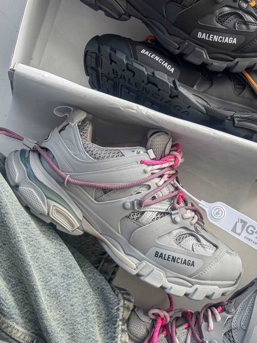 Кросівки Balenciaga Track Trail Laces WMNS Grey Pink / кроси Баленсіаг