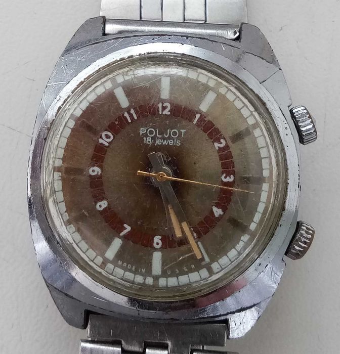 Часы Полёт POLJOT  18 камней с будильником  .