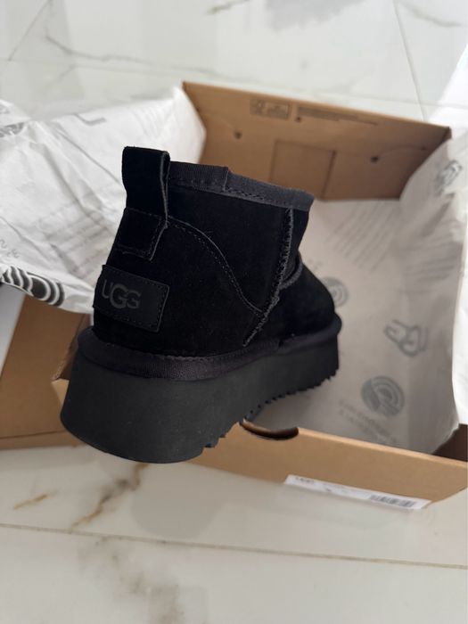 Чорні уггі, ugg платформа 3 см