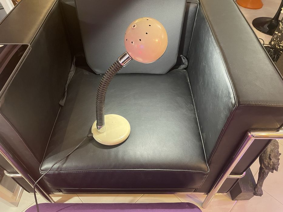 Vintage Italian Table Lamp Veneta Lumi 70s Beige Candeeiro Space Age