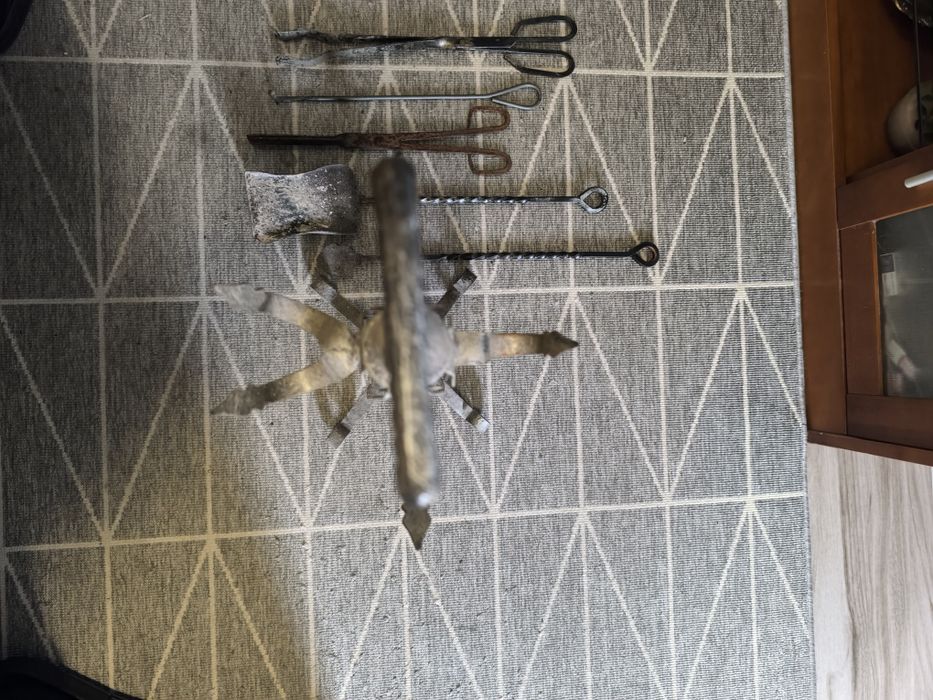 Conjunto lareira em ferro