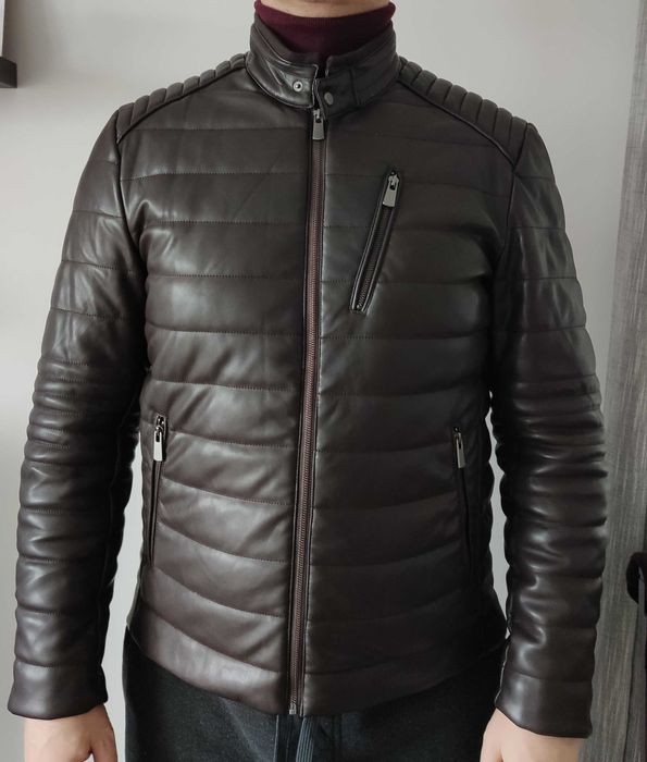 Pikowana kurtka biker ze sztucznej skóry - Reserved