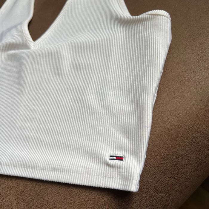 Топ Tommy Hilfiger Jeans білий в рубчик