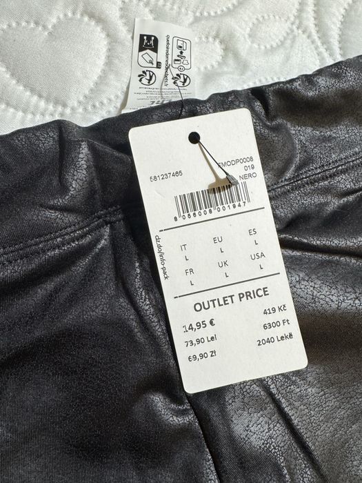 Legginsy damskie Calzedonia - czarne , imitujące skórę