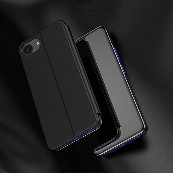Etui Clear View Case na iPhone 16e pokrowiec z klapką - czarne