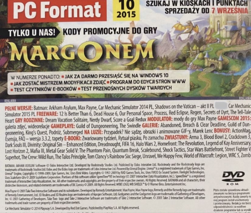 Gry CD-Action 2x DVD nr 247: Max Payne, Batman: Arkham Asylum, Shadows