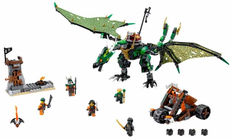 (567pcs) Lego Ninjago The Green NRG Dragon 70593