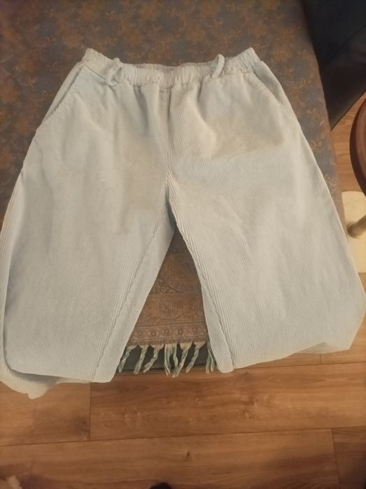 Spodnie damskie sztruks niebieski wloskie