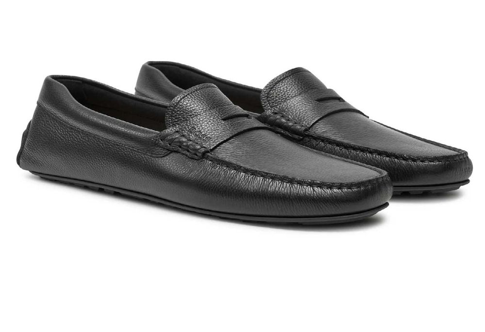 HUGO BOSS skórzane męskie mokasyny BLACK NOWE