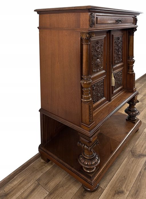 SZAFA komoda KABINET antyk XIX w gabinetowa rzeźb. PUTTA UNIKAT