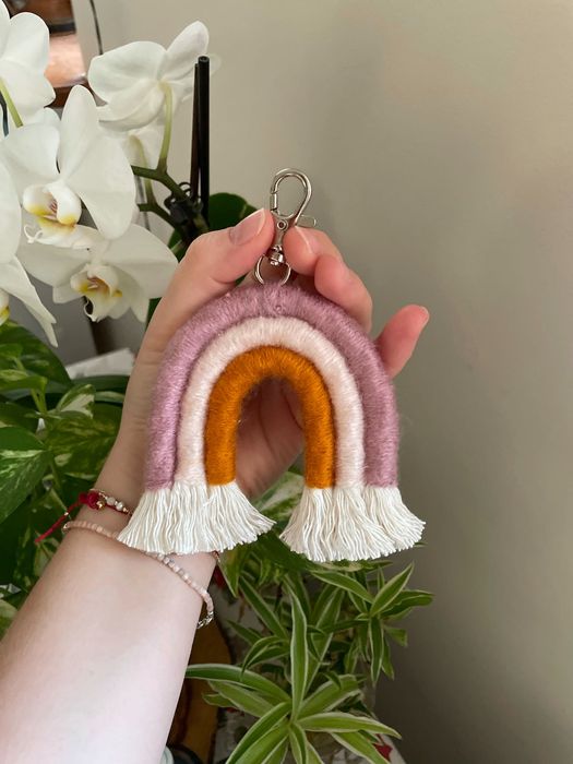 Brelok tęcza breloczek do kluczy brylok do torebki boho