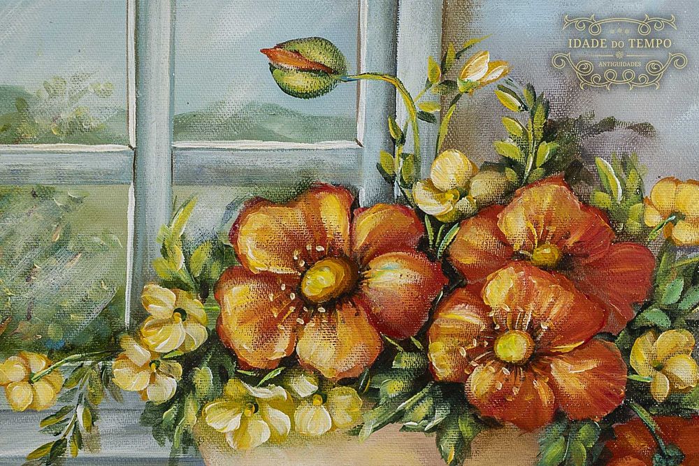 2 antigos quadros de flores