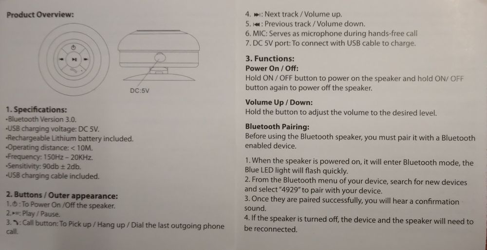 Coluna de som à prova de água