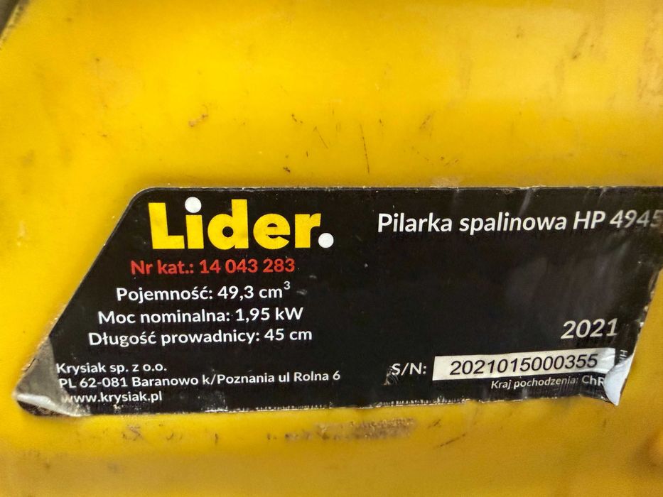 Pilarka spalinowa Lider HP4945 NowyLombard/Raków