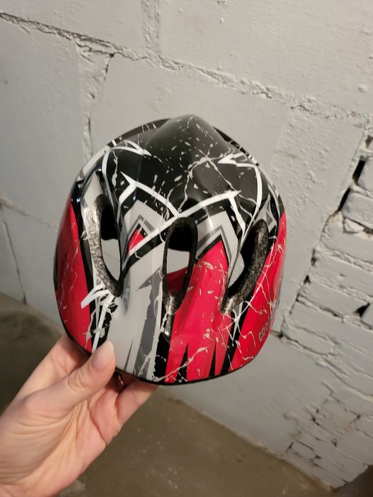 Kask rowerowy r.S czerwono czarny