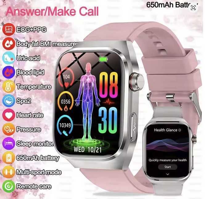 Damski smartwatch zegarek EKG