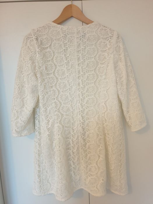 Marynarka kremowa z gipiury Zara Basic M