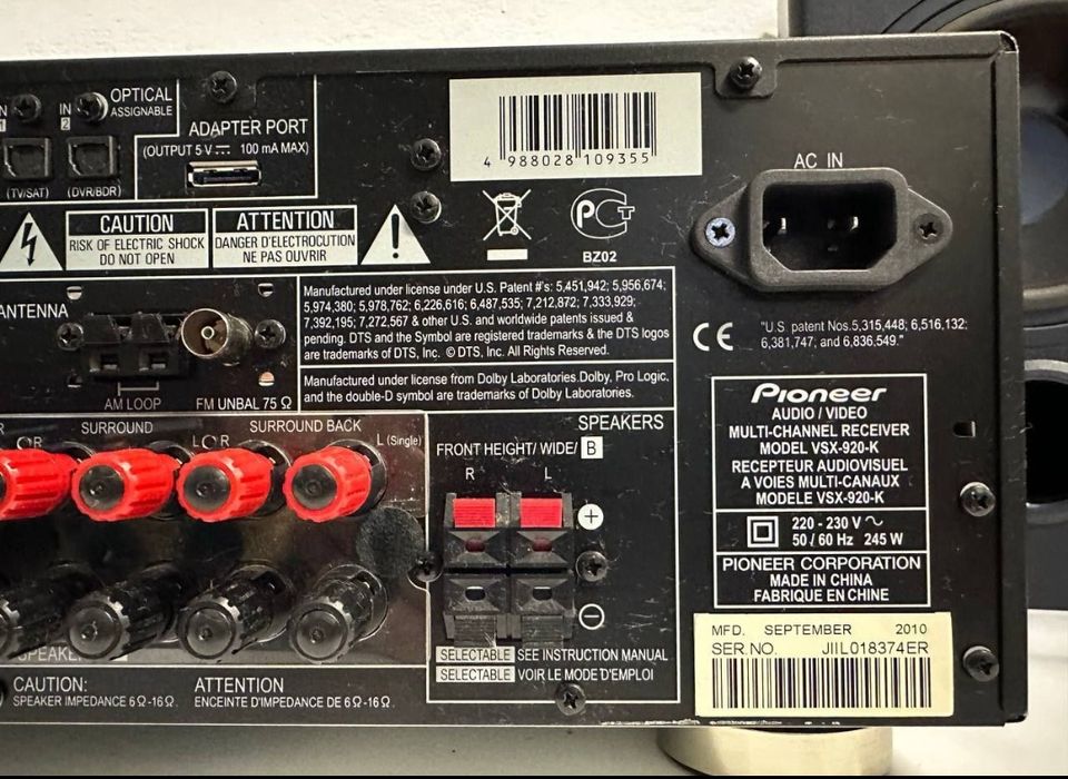 7.1 Amplituner Pioneer VSX-920-K, 7*140 Watt, HDMI ,USB, PQLS, LAN,.