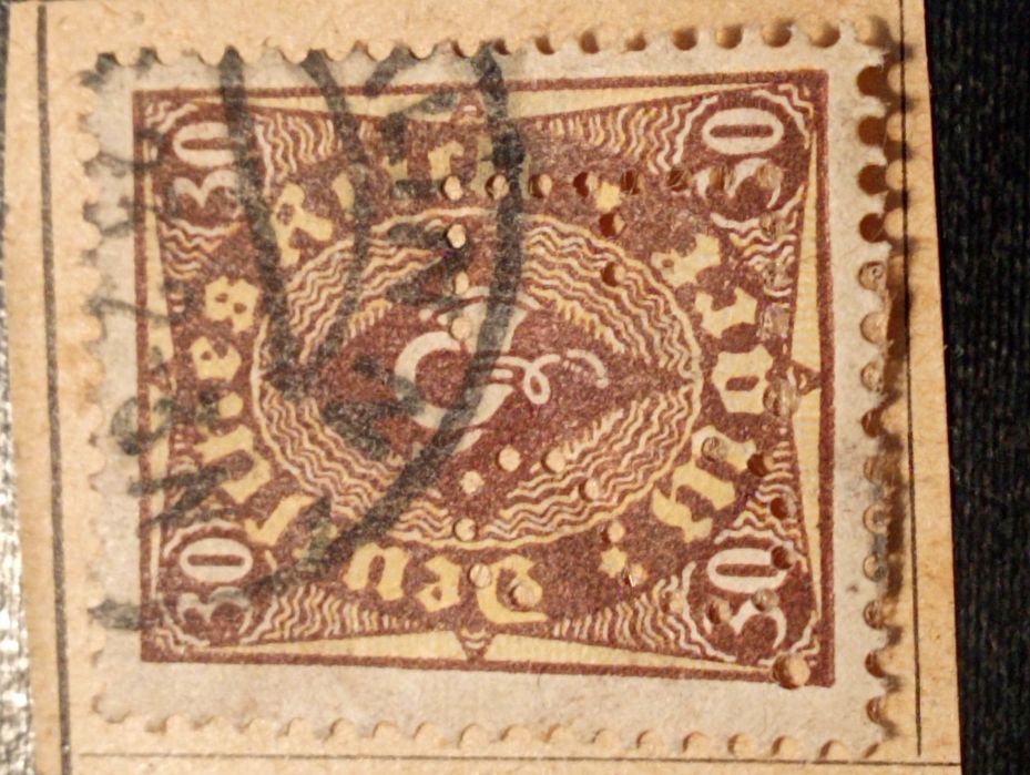 selo 30 mark - serie Postorn	 - Alemanha 1922 - castanho