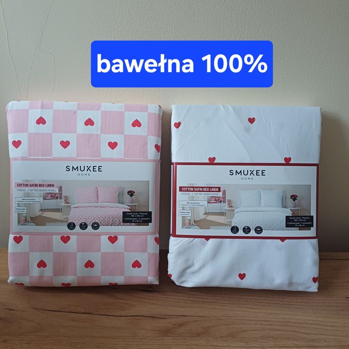 Pościel bawełniana walentynkowa 160x200