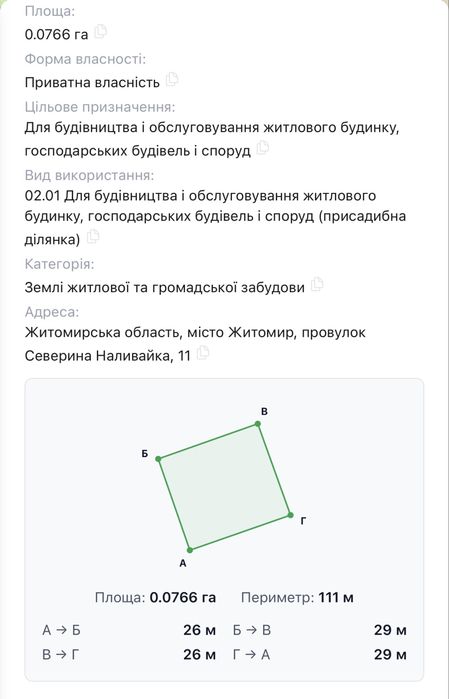 Продаж земельної ділянки під забудову – Крошня, м. Житомир