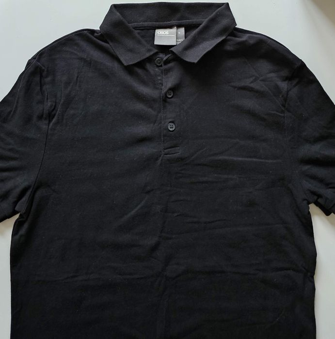 Asos koszulka polo czarna męska koszulka M