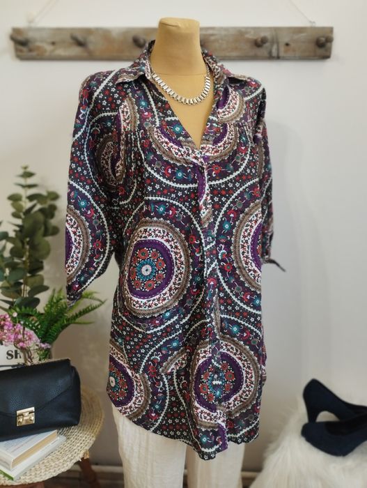 TUNIKA damska ONLY fioletowa mandala BOHO  r. S