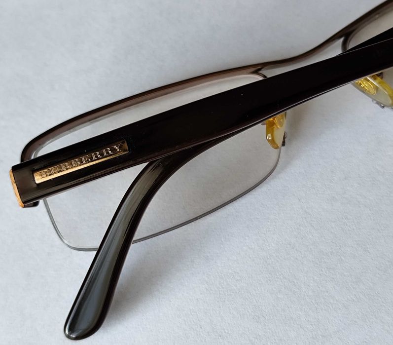 Burberry B1094 oryginał logo idealne okulary oprawki brązowe złote